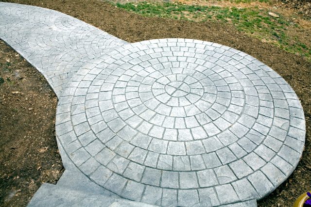 Stamped Concrete walkway of a home
